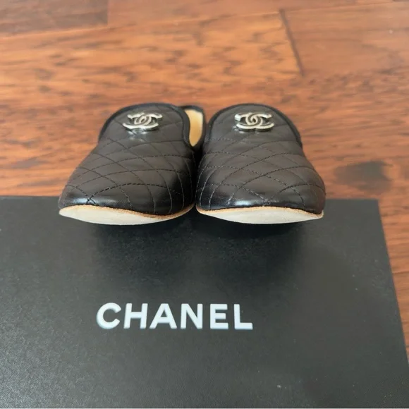 Chanel Black Leather Loafers Moccasins - Picture 9 of 12